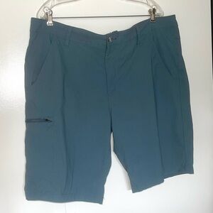 Weatherproof Vintage Men's 40 Nylon Spandex Trail Cargo Teal Blue Green Shorts
